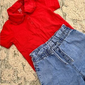 Denim&Co Vibrant Red Kids Polo Shirt